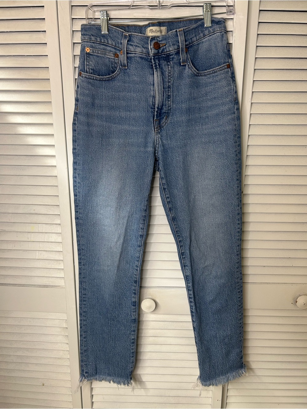 Madewell Straight Jeans with Raw Hem Size 27